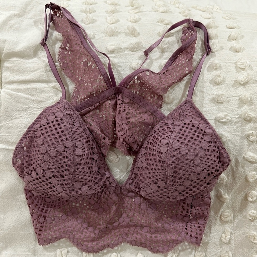 Victorias Secret Purple Feminine Lace Bralette